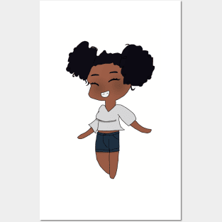 Black Girl with Natural Hair Posters and Art